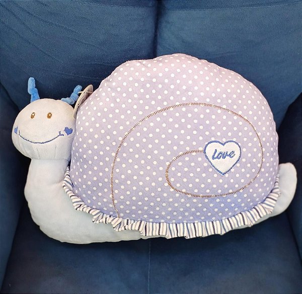 Caracol Azul "Love" 25 cm de Pelúcia