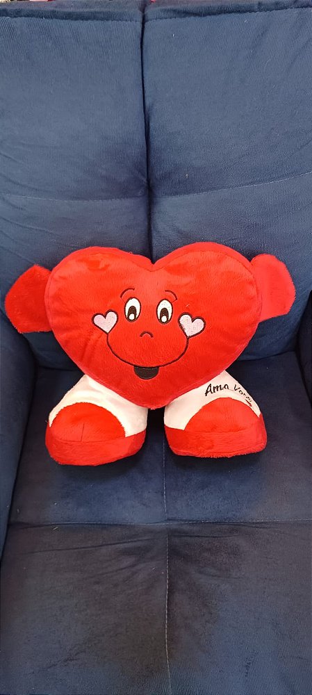 Coração com Mão e Pé "Amo Você" 30 cm de Pelúcia