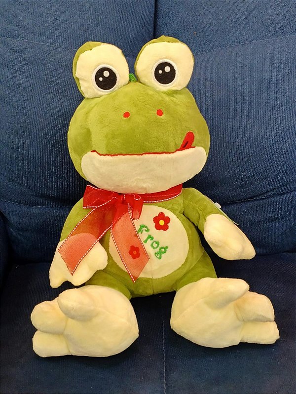 Sapo com Laço 30 cm de Pelúcia