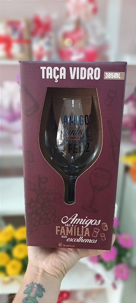 Taça Amigos e Vinho de Vidro 385 ml