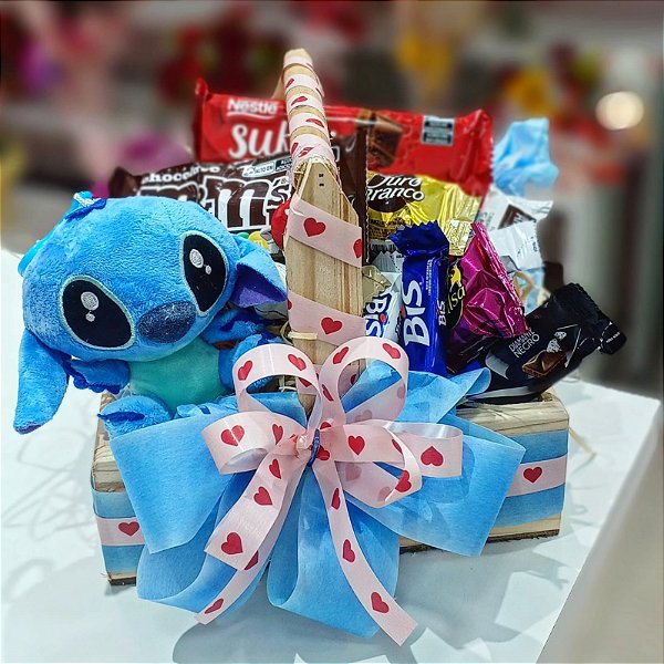 Cesta de Chocolate Mini Stitch