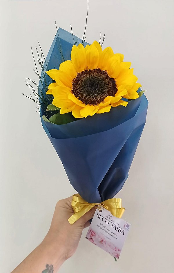 Buquê de 1 (Um) Girassol para Presente – Secretária(o)