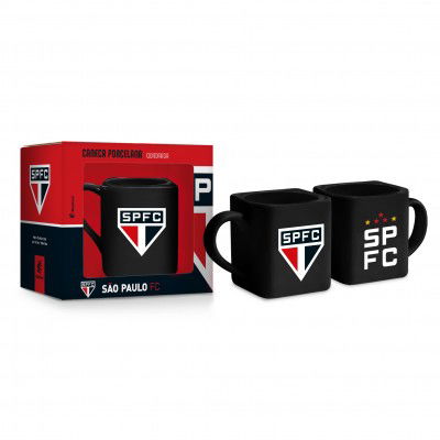 Caneca Quadrada do São Paulo de Porcelana 220 ml
