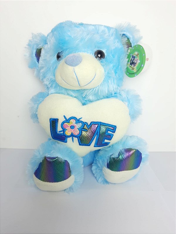 Urso Amor Luminoso Azul 25 cm de Pelucia 2-2717-25
