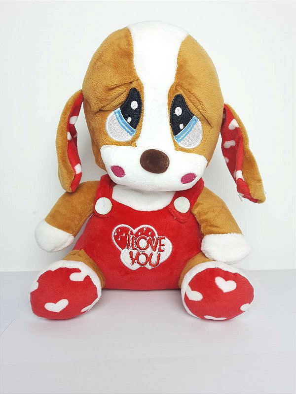 Cachorro Declarante Amoroso Marrom 26 cm de Pelucia B3991-26