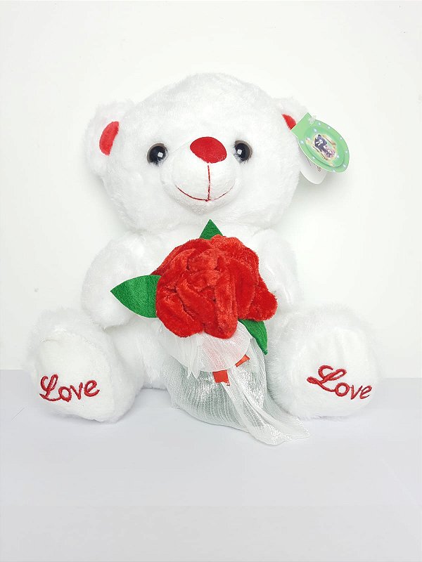 Urso Casamenteiro do Amor Branco 25 cm de Pelucia 2-961194-25