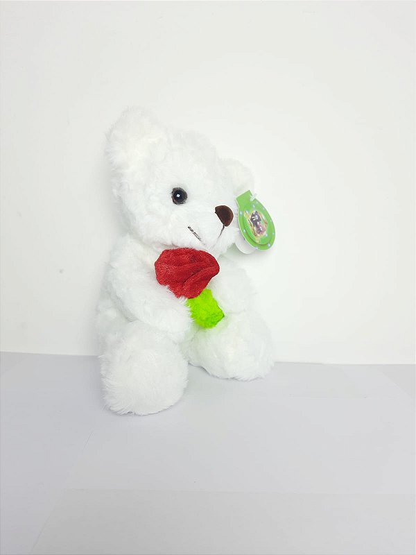 Urso Embaixador do Romantismo Branco 20 cm de Pelucia 66-6803-20