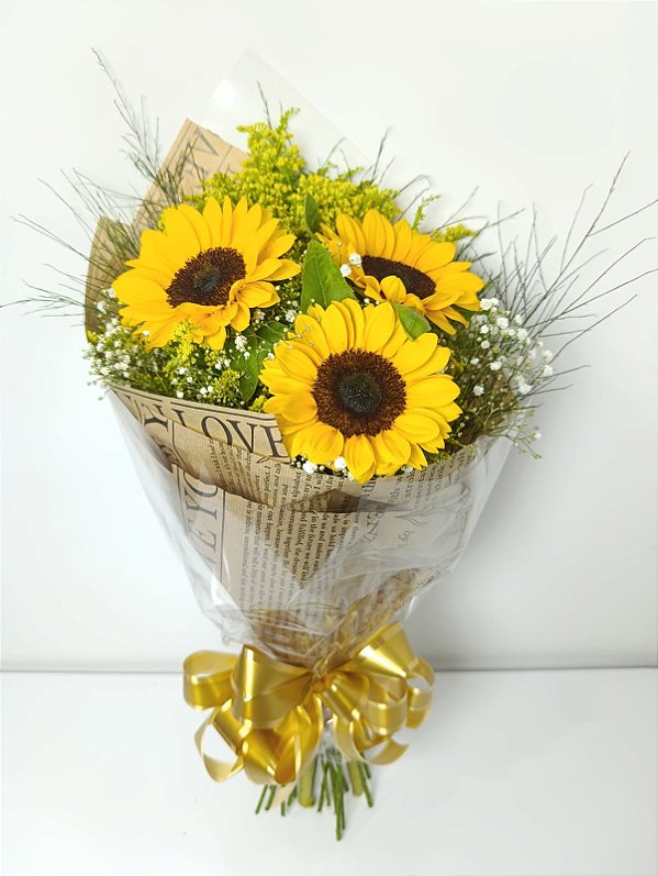 Buquê de 3 (Três) Girassóis – Premium