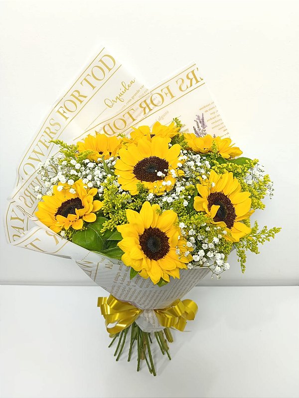 Buquê de 7 (Sete) Girassóis – Premium
