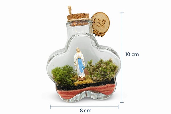 Vasos Plantados | Terrários - Terrário Nossa Senhora em Vidro Decorativo 10cm (dez centímetros)