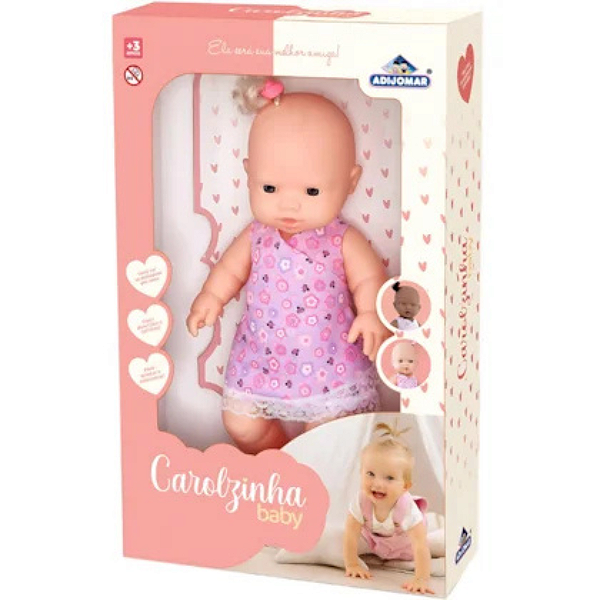 Boneca Bebê Carolzinha Baby 38cm - Adijomar