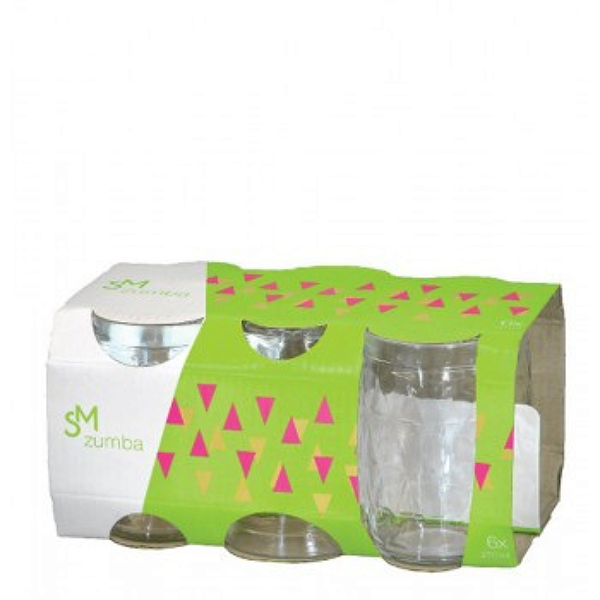Jogo de Copos de Vidro 270ml SM Zumba Nadir - Kit com 6 Unidades
