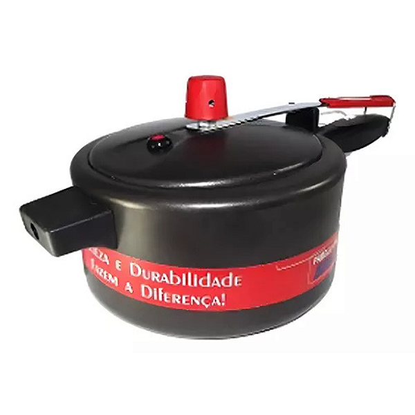 Panela de Pressão Arary Antiaderente 4.5 Litros Preta - Certificada pelo Inmetro