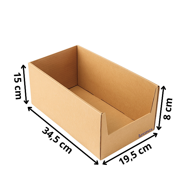 25 Caixas Bin Papelão Organizadora Estoque 34,5X19,5X15
