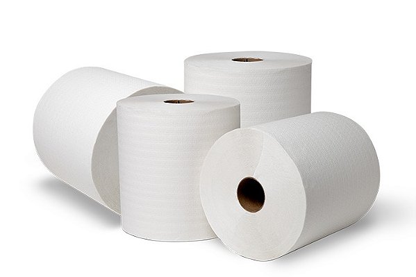 Papel Toalha Bobina Luxo 100% Celulose c/ 6 rolos X 200 metros 28gr