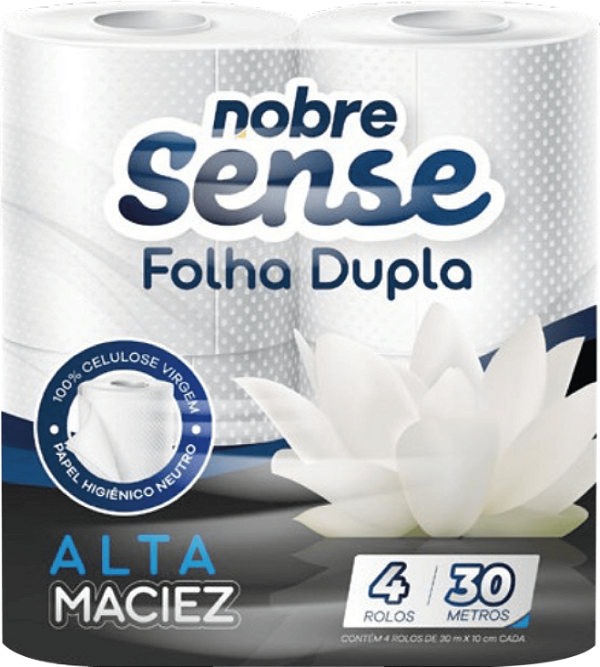 Papel Higiênico Branco Folha Dupla 4x30 - NOBRE