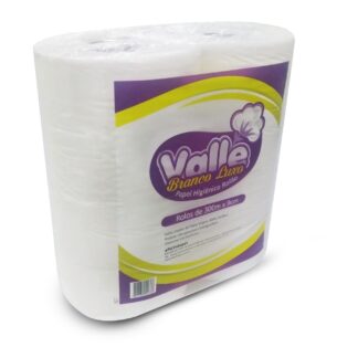 Papel Higiênico Rolão Folha Simples 100% Celulose c/ 8 rolos x 300m Valle