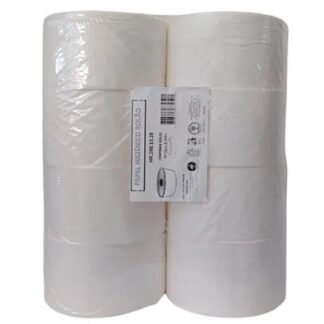 Papel Higiênico Rolão Folha Dupla 8x200m 100% Celulose Branco Luxo - FLAMINGO