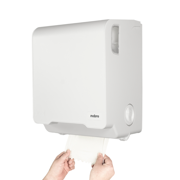 Dispenser para Papel Taolha Bobina auto corte Nobre BRAVE Branco