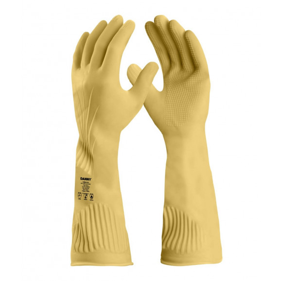 Luva de Latex Punho Longo Ranhurada - Tam G