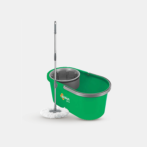 Conjunto Balde Giratório 13 Litros com Cesto Mop e Cabo Articulado Noviça