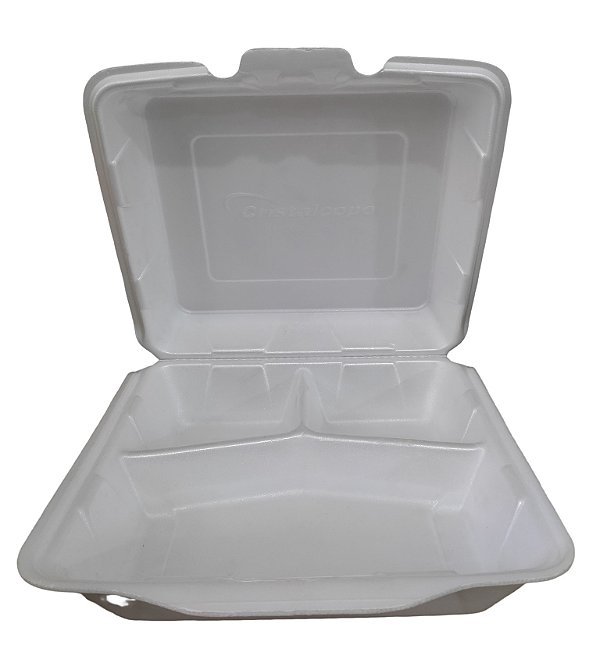 Embalagem de Isopor 132 c/ 3 Divisórias 100 un