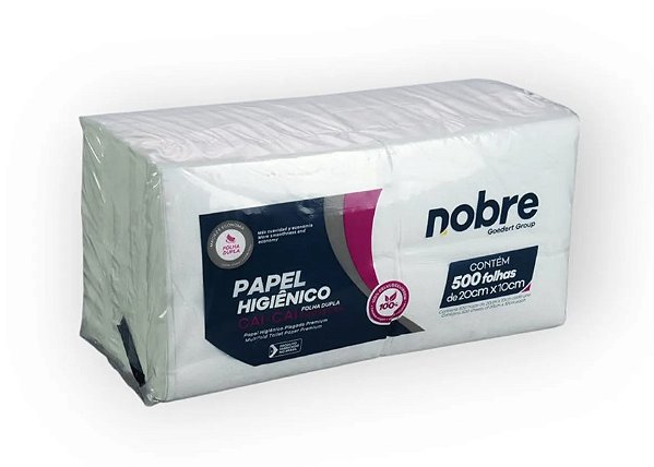 Papel Higiênico Interfolhado 20x10cm Folha Dupla c/ 9.000 Folhas Nobre