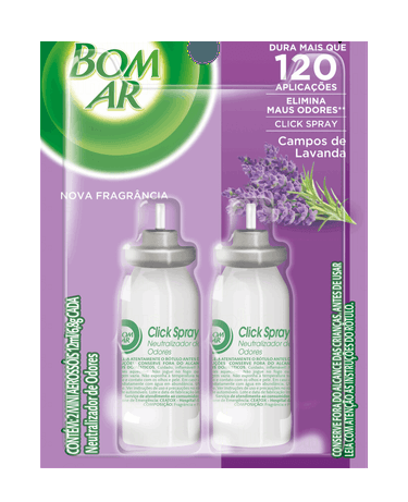 Refil Bom Ar Click Spray Banheiro c/ 2 un