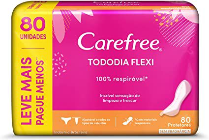 Absorvente Carefree Todo Dia Flexi Sem Perfume Leve 80 Pague 60