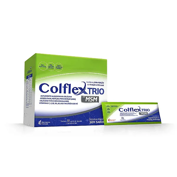 🔥 Colflex TRIO com MSM 30 sachês 12g sem sabor- Compre 1 e Ganhe 8