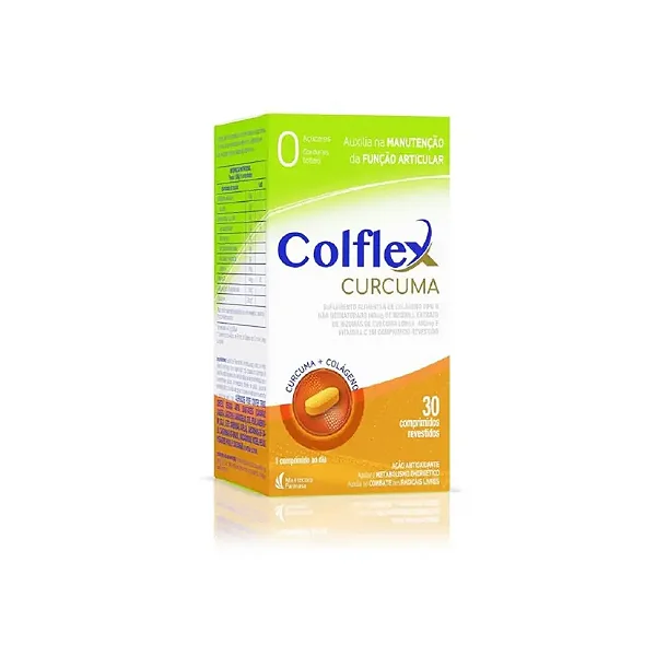 🔥 Suplemento Alimentar Colflex Curcuma 30 comprimidos - Compre 1 e Ganhe 8