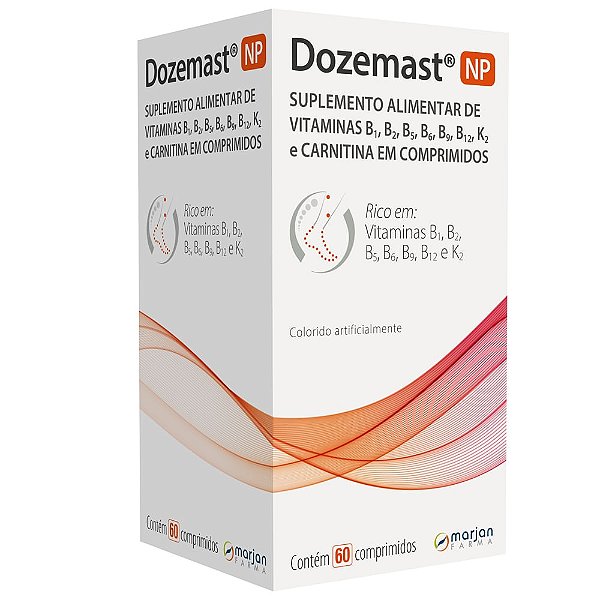 Dozemast NP Vitaminas B1, B2, B5, B6, B9, B12, K2 e Carnitina 60 comprimidos.