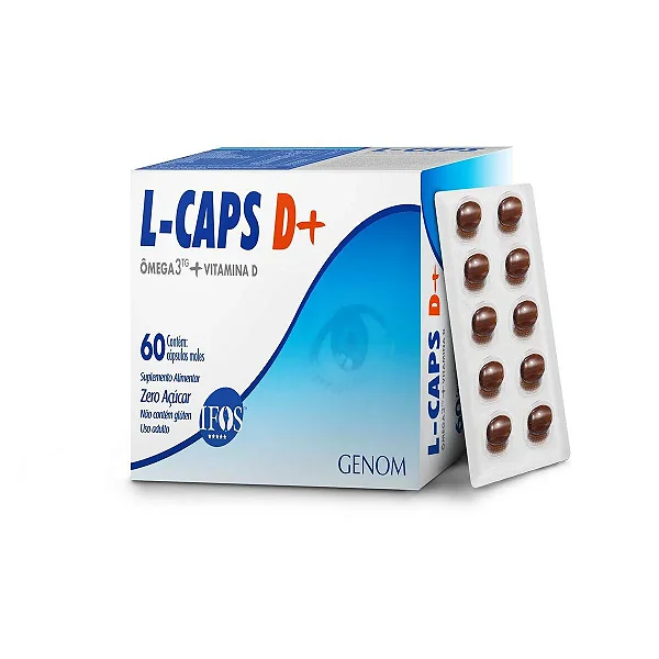 L CAPS D+ Ômega 3TG + Vitamina D 60 cápsulas moles.