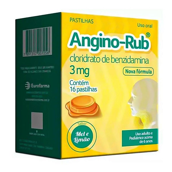 Angino Rub 3mg Mel/Limao 12Pastilhas