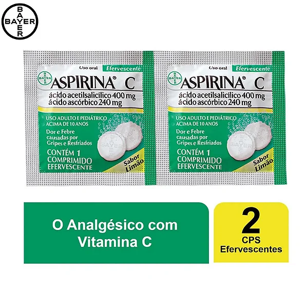 Aspirina C Eferv 2 comprimidos Limao