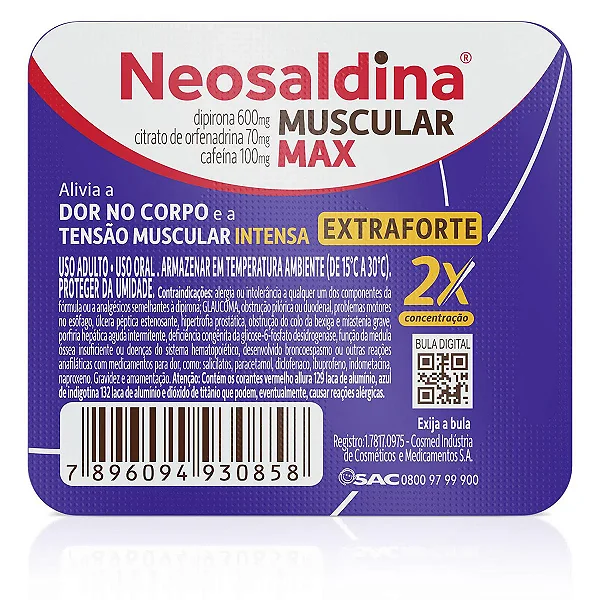 Neosaldina Muscular Max 4 comprimidos