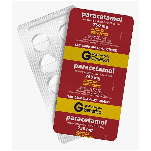 Paracetamol 750mg 10 Comprimidoss