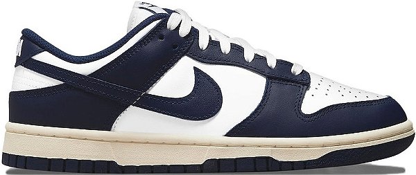 NIKE DUNK LOW VINTAGE MIDNIGHT NAVY AND WHITE