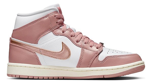 AIR JORDAN 1 MID RED STARDUST WHITE