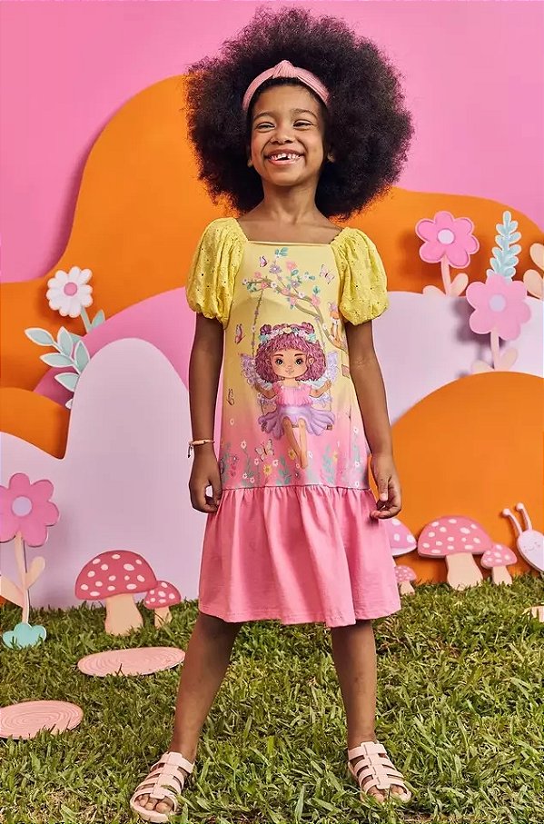 Vestido Infantil em Malha Fresh e Laise Kukiê 73750