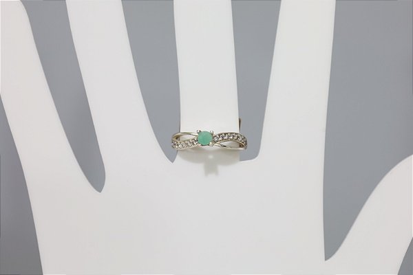 Anel de Esmeralda em prata