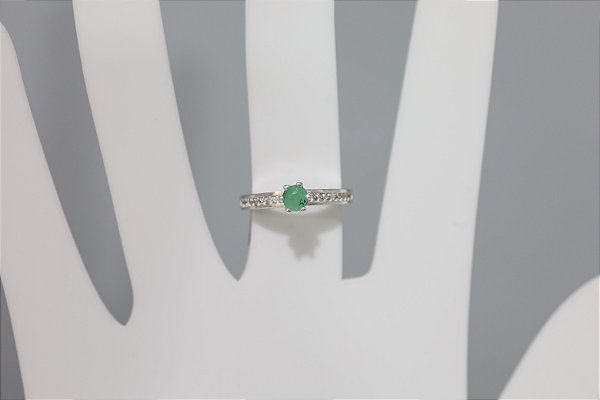 Anel de Esmeralda em prata