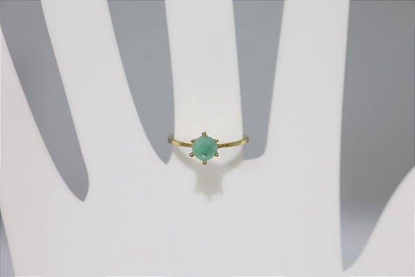 Anel de Esmeralda em prata banhado a ouro