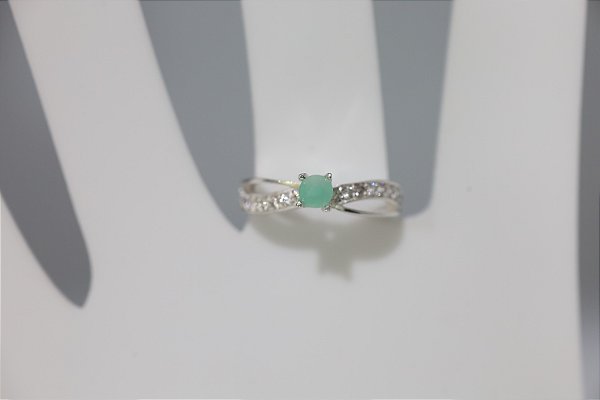 Anel de Esmeralda em prata