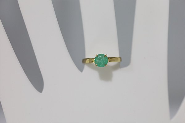 Anel de Esmeralda em prata banhado a ouro