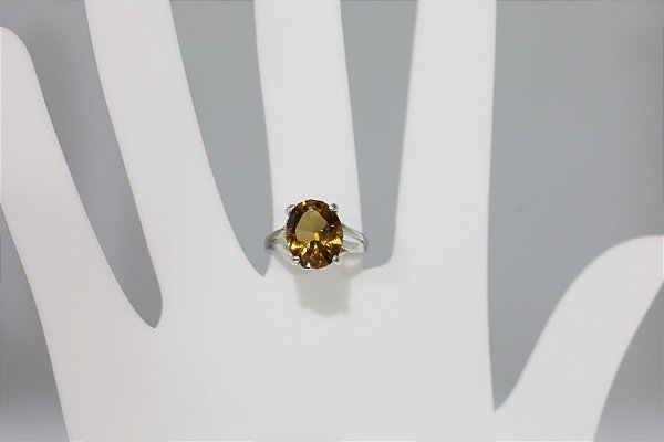 Anel de prata com citrino natural