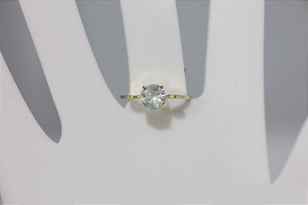 Anel de topazio natural em prata banhado a ouro