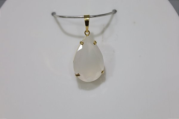 Pingente em prata banhado a ouro com Opala natural