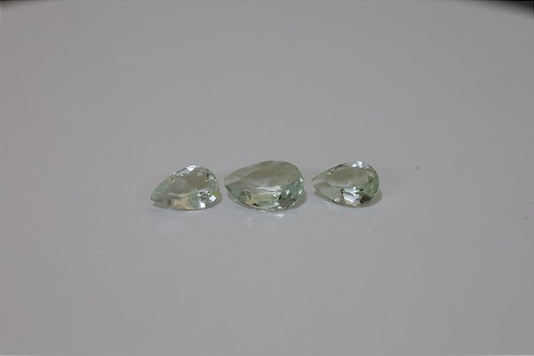 Prasiolita 2.09, 1.52, 1.29 cts