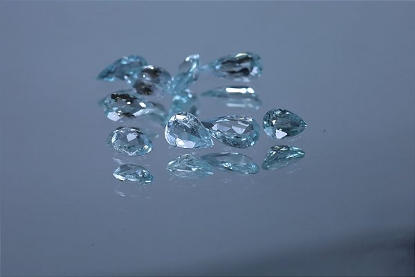 Agua Marinha Natural de 3mm a 5cts